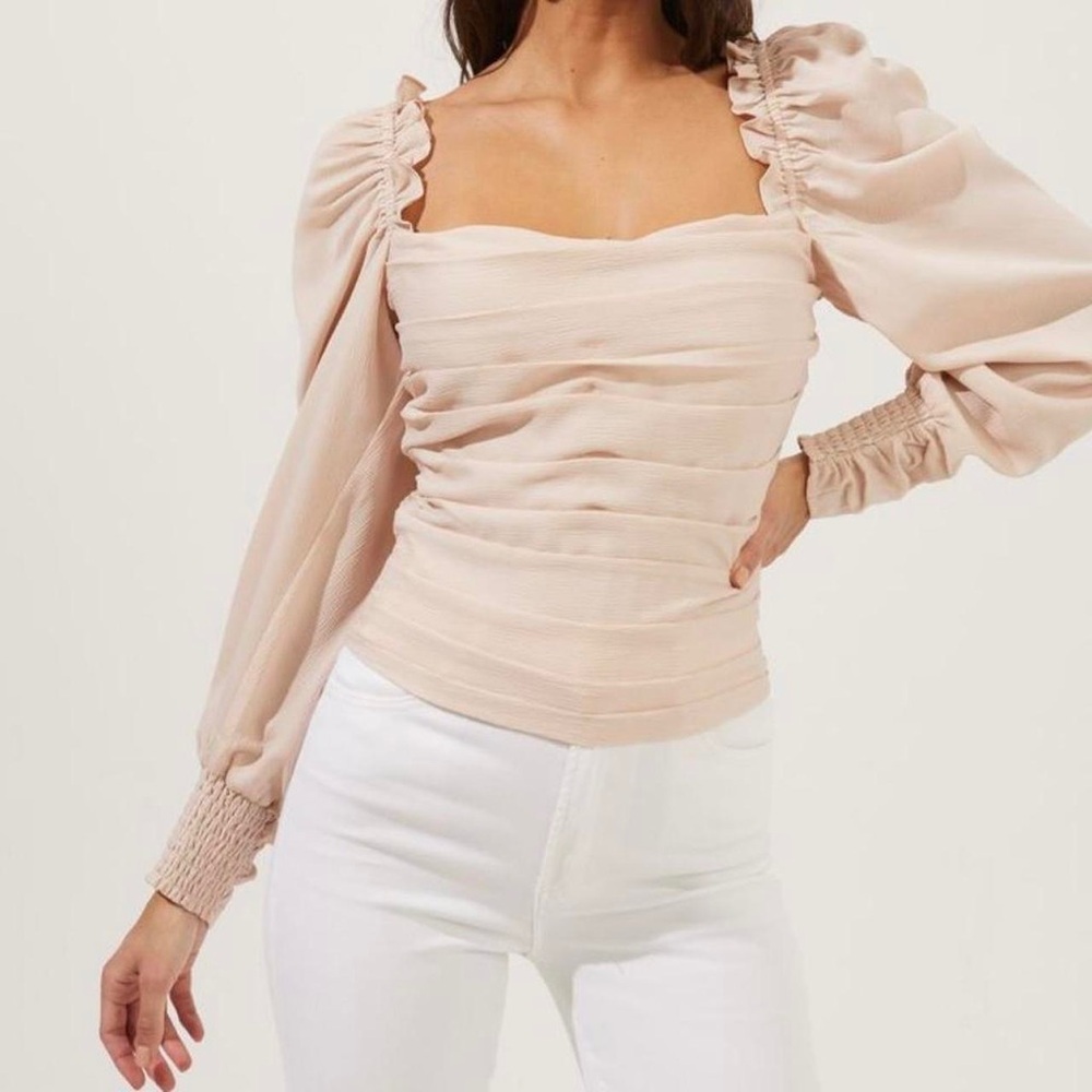 Astr Blush Ruched Blouse